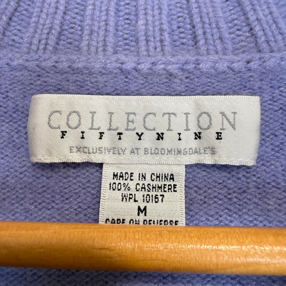 Collection Fiftynine Bloomingales 100% Cashmere Sweater Medium (runs small) Zip - Picture 3 of 8